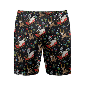 Мужские шорты спортивные с принтом Рик и Морти сани с оленем в Тюмени,  |  | Тематика изображения на принте: 