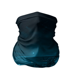 Бандана-труба 3D с принтом Синий космос, горы и нло в Екатеринбурге, 100% полиэстер, ткань с особыми свойствами — Activecool | плотность 150‒180 г/м2; хорошо тянется, но сохраняет форму | 