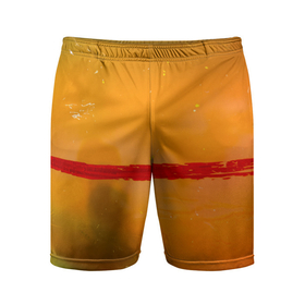 Мужские шорты спортивные с принтом Оранжевый туман и красная краска в Курске,  |  | 
