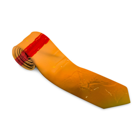 Галстук 3D с принтом Оранжевый туман и красная краска в Кировске, 100% полиэстер | Длина 148 см; Плотность 150-180 г/м2 | 