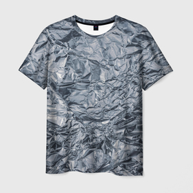 Мужская футболка 3D с принтом Алюминиевая фольга в Петрозаводске, 100% полиэфир | прямой крой, круглый вырез горловины, длина до линии бедер | 