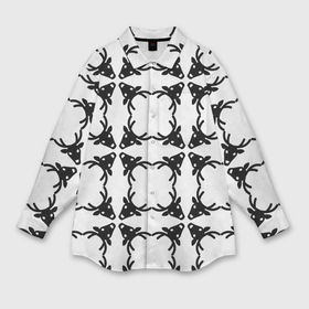 Мужская рубашка oversize 3D с принтом Черные рождественские олени в Екатеринбурге,  |  | 