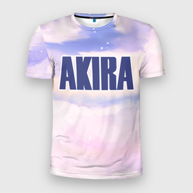 Мужская футболка 3D Slim с принтом Akira sky clouds в Петрозаводске, 100% полиэстер с улучшенными характеристиками | приталенный силуэт, круглая горловина, широкие плечи, сужается к линии бедра | Тематика изображения на принте: 