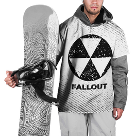 Накидка на куртку 3D с принтом Fallout с потертостями на светлом фоне в Курске, 100% полиэстер |  | 