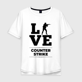 Мужская футболка хлопок Oversize с принтом Counter Strike love classic в Екатеринбурге, 100% хлопок | свободный крой, круглый ворот, “спинка” длиннее передней части | Тематика изображения на принте: 