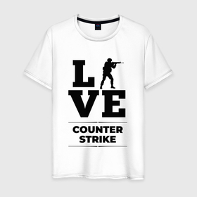 Мужская футболка хлопок с принтом Counter Strike love classic в Екатеринбурге, 100% хлопок | прямой крой, круглый вырез горловины, длина до линии бедер, слегка спущенное плечо. | 