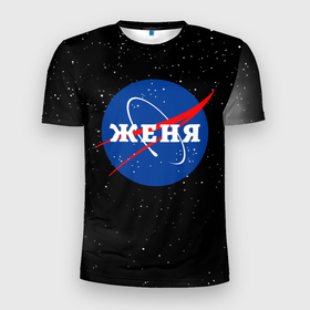 Мужская футболка 3D Slim с принтом Женя Наса космос в Новосибирске, 100% полиэстер с улучшенными характеристиками | приталенный силуэт, круглая горловина, широкие плечи, сужается к линии бедра | 
