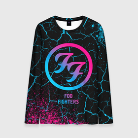 Мужской лонгслив 3D с принтом Foo Fighters   neon gradient в Курске, 100% полиэстер | длинные рукава, круглый вырез горловины, полуприлегающий силуэт | 