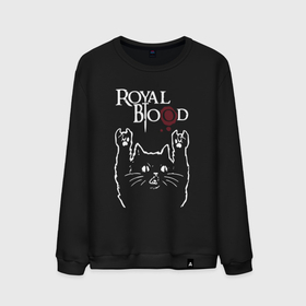 Мужской свитшот хлопок с принтом Royal Blood рок кот в Курске, 100% хлопок |  | Тематика изображения на принте: 