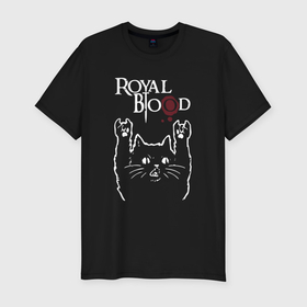 Мужская футболка хлопок Slim с принтом Royal Blood рок кот , 92% хлопок, 8% лайкра | приталенный силуэт, круглый вырез ворота, длина до линии бедра, короткий рукав | 
