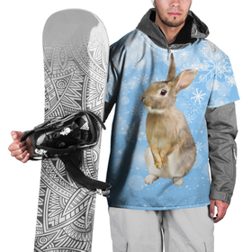 Накидка на куртку 3D с принтом Кролик и снежинки в Белгороде, 100% полиэстер |  | Тематика изображения на принте: 