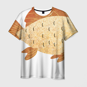 Мужская футболка 3D с принтом Рыбка Золотая в Белгороде, 100% полиэфир | прямой крой, круглый вырез горловины, длина до линии бедер | 