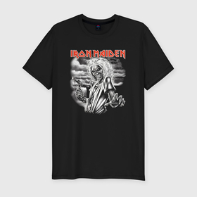 Мужская футболка хлопок Slim с принтом Iron Maiden Killers Album в Новосибирске, 92% хлопок, 8% лайкра | приталенный силуэт, круглый вырез ворота, длина до линии бедра, короткий рукав | Тематика изображения на принте: 
