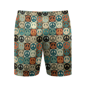 Мужские шорты спортивные с принтом Peace symbol pattern в Курске,  |  | Тематика изображения на принте: 