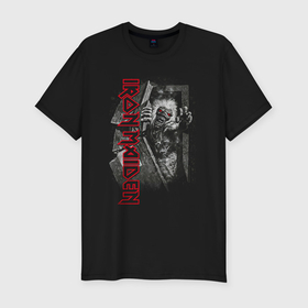 Мужская футболка хлопок Slim с принтом Iron Maiden No prayer for the dying в Белгороде, 92% хлопок, 8% лайкра | приталенный силуэт, круглый вырез ворота, длина до линии бедра, короткий рукав | Тематика изображения на принте: 