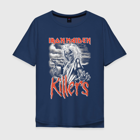 Мужская футболка хлопок Oversize с принтом Iron Maiden Killers в Екатеринбурге, 100% хлопок | свободный крой, круглый ворот, “спинка” длиннее передней части | 