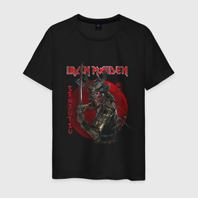 Мужская футболка хлопок с принтом Iron Maiden Senjutsu  samurai в Екатеринбурге, 100% хлопок | прямой крой, круглый вырез горловины, длина до линии бедер, слегка спущенное плечо. | Тематика изображения на принте: 