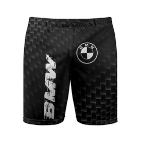 Мужские шорты спортивные с принтом BMW карбоновый фон в Курске,  |  | Тематика изображения на принте: 