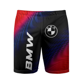 Мужские шорты спортивные с принтом BMW красный карбон в Курске,  |  | Тематика изображения на принте: 