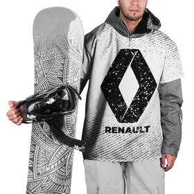 Накидка на куртку 3D с принтом Renault с потертостями на светлом фоне в Екатеринбурге, 100% полиэстер |  | 