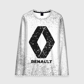 Мужской лонгслив 3D с принтом Renault с потертостями на светлом фоне в городе Новоалтайск, 100% полиэстер | длинные рукава, круглый вырез горловины, полуприлегающий силуэт | 