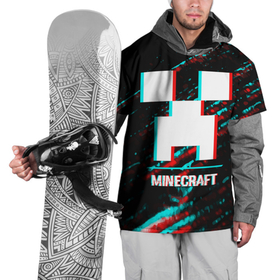 Накидка на куртку 3D с принтом Minecraft в стиле glitch и баги графики на темном фоне в Санкт-Петербурге, 100% полиэстер |  | Тематика изображения на принте: 