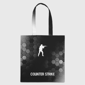 Шоппер 3D с принтом Counter Strike glitch на темном фоне: символ, надпись в Курске, 100% полиэстер | Плотность: 200 г/м2; Размер: 34×35 см; Высота лямок: 30 см | 