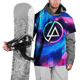 Накидка на куртку 3D с принтом Linkin Park неоновый космос в Белгороде, 100% полиэстер |  | Тематика изображения на принте: 