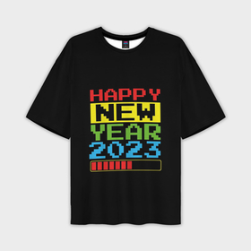 Мужская футболка OVERSIZE 3D с принтом Новый год 2023 загрузка в Тюмени,  |  | Тематика изображения на принте: 