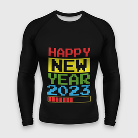 Мужской рашгард 3D с принтом Новый год 2023 загрузка в Тюмени,  |  | Тематика изображения на принте: 
