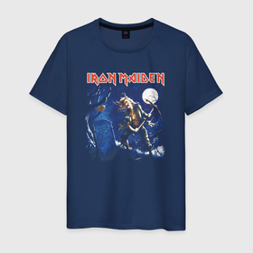 Мужская футболка хлопок с принтом Iron Maiden Эдди в Санкт-Петербурге, 100% хлопок | прямой крой, круглый вырез горловины, длина до линии бедер, слегка спущенное плечо. | Тематика изображения на принте: 