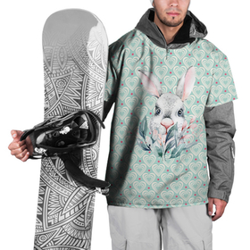 Накидка на куртку 3D с принтом Кролик  в  цветах в Белгороде, 100% полиэстер |  | 