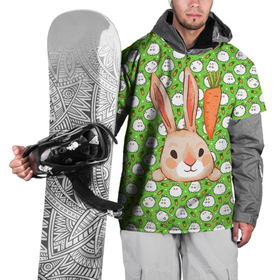 Накидка на куртку 3D с принтом Зайчик и  морковка в Тюмени, 100% полиэстер |  | Тематика изображения на принте: 