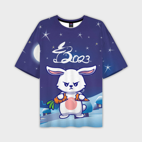 Мужская футболка OVERSIZE 3D с принтом Злой заяц 2023 в Петрозаводске,  |  | 