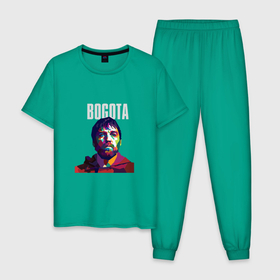 Мужская пижама хлопок с принтом Богота   бумажный дом в Новосибирске, 100% хлопок | брюки и футболка прямого кроя, без карманов, на брюках мягкая резинка на поясе и по низу штанин
 | Тематика изображения на принте: 