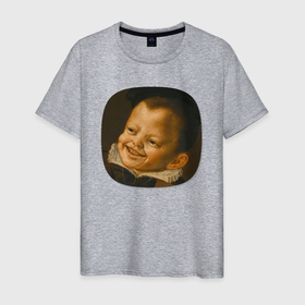 Мужская футболка хлопок с принтом Картина ренессанса   смеющийся мальчик в Курске, 100% хлопок | прямой крой, круглый вырез горловины, длина до линии бедер, слегка спущенное плечо. | 