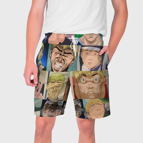 Мужские шорты 3D с принтом Лицо ГТО в Тюмени,  полиэстер 100% | прямой крой, два кармана без застежек по бокам. Мягкая трикотажная резинка на поясе, внутри которой широкие завязки. Длина чуть выше колен | 