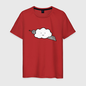 Мужская футболка хлопок с принтом Cloud Strife , 100% хлопок | прямой крой, круглый вырез горловины, длина до линии бедер, слегка спущенное плечо. | 