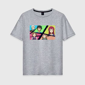 Женская футболка хлопок Oversize с принтом Повелитель тьмы на подработке   Персонажи из аниме в Петрозаводске, 100% хлопок | свободный крой, круглый ворот, спущенный рукав, длина до линии бедер
 | 