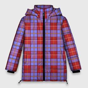 Женская зимняя куртка Oversize с принтом Ткань Шотландка красно синяя , верх — 100% полиэстер; подкладка — 100% полиэстер; утеплитель — 100% полиэстер | длина ниже бедра, силуэт Оверсайз. Есть воротник-стойка, отстегивающийся капюшон и ветрозащитная планка. 

Боковые карманы с листочкой на кнопках и внутренний карман на молнии | 