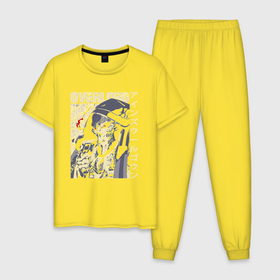 Мужская пижама хлопок с принтом Оверлорд Момонга в Санкт-Петербурге, 100% хлопок | брюки и футболка прямого кроя, без карманов, на брюках мягкая резинка на поясе и по низу штанин
 | 