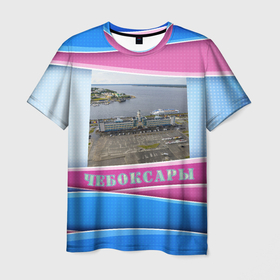 Мужская футболка 3D с принтом Чебоксары   речной вокзал в Кировске, 100% полиэфир | прямой крой, круглый вырез горловины, длина до линии бедер | 