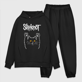 Мужской костюм хлопок OVERSIZE с принтом Slipknot rock cat в Кировске,  |  | 