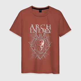 Мужская футболка хлопок с принтом Arch Enemy Skull в Екатеринбурге, 100% хлопок | прямой крой, круглый вырез горловины, длина до линии бедер, слегка спущенное плечо. | Тематика изображения на принте: 