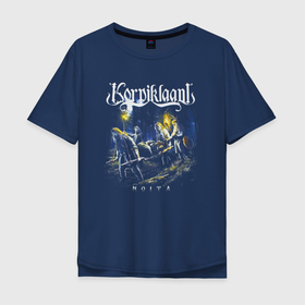 Мужская футболка хлопок Oversize с принтом Korpiklaani Noita в Екатеринбурге, 100% хлопок | свободный крой, круглый ворот, “спинка” длиннее передней части | Тематика изображения на принте: 