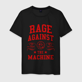 Мужская футболка хлопок с принтом Rage Against the Machine красный в Петрозаводске, 100% хлопок | прямой крой, круглый вырез горловины, длина до линии бедер, слегка спущенное плечо. | 