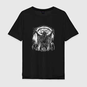 Мужская футболка хлопок Oversize с принтом The necromancer of darkness , 100% хлопок | свободный крой, круглый ворот, “спинка” длиннее передней части | 