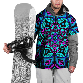 Накидка на куртку 3D с принтом Яркая цветная мандала в Петрозаводске, 100% полиэстер |  | Тематика изображения на принте: 