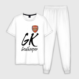 Мужская пижама хлопок с принтом Arsenal   London   goalkeeper в Екатеринбурге, 100% хлопок | брюки и футболка прямого кроя, без карманов, на брюках мягкая резинка на поясе и по низу штанин
 | 