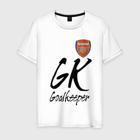 Мужская футболка хлопок с принтом Arsenal   London   goalkeeper в Екатеринбурге, 100% хлопок | прямой крой, круглый вырез горловины, длина до линии бедер, слегка спущенное плечо. | 